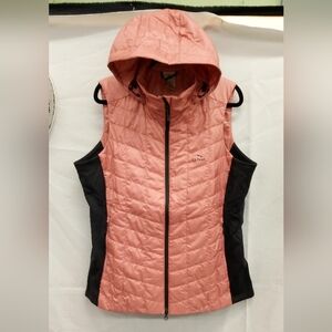 L.L. Bean Women's Quilted Vest in Pink and Black
